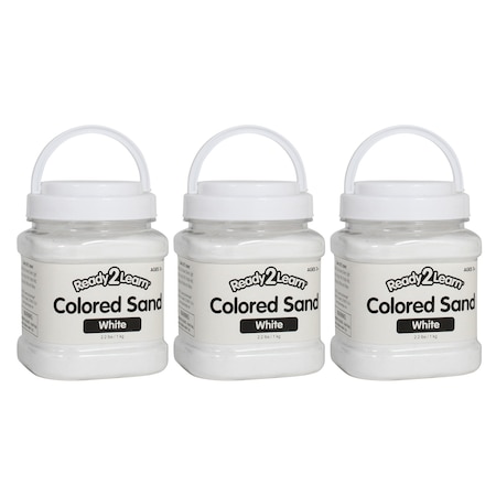 Ready 2 Learn Colored Sand, White, 2.2 lb. Jar, 3PK CE10110